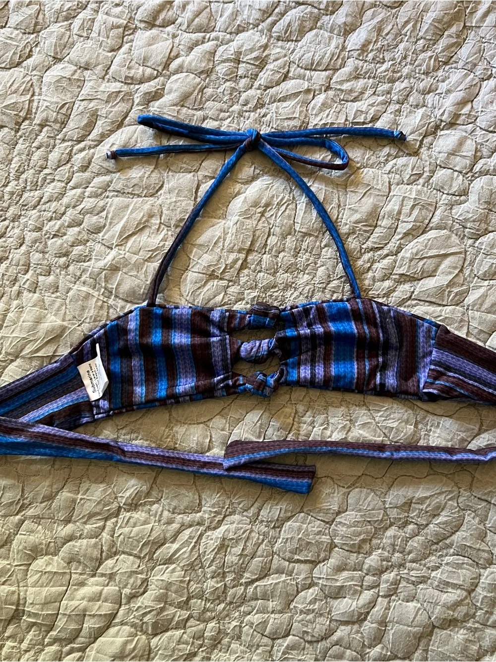 Submarine Knot Me Bikini Girls 8 Stitch Abstract Stripe Two Piece Swim Set